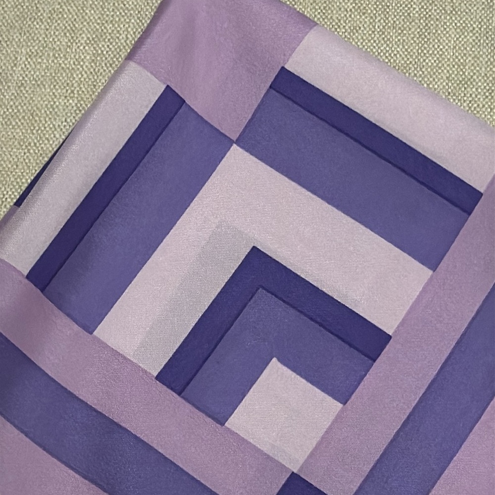 EUC Vintage MCM Geo Print Scarf-Square-Purple Shades-Polyester - Picture 6 of 14